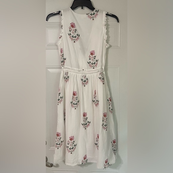 Roller Rabbit White Floral Cotton Midi Dress Size XS Boho Summer Cottagecore - Picture 7 of 7